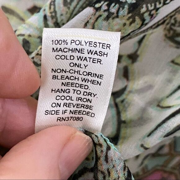 CATO Sheer Graphic Tunic Blouse Size Medium Coverup - Picture 9 of 10